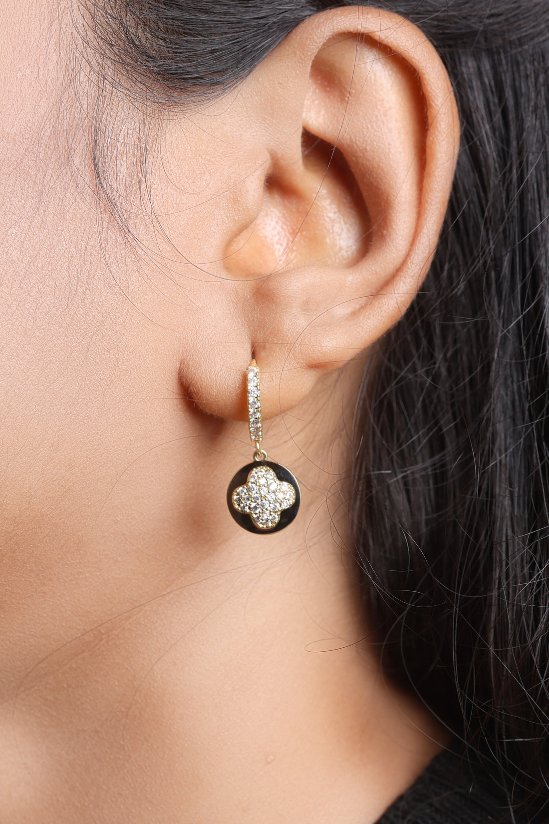 Black Dot Glimmer Earrings