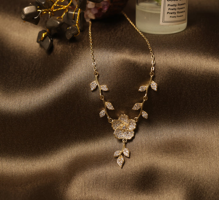 92.5 Silver Ishna Golden Blossom Vine chain