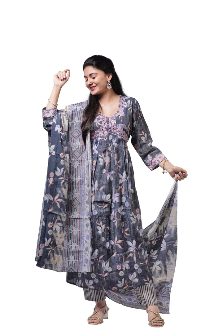 Midnight Garden Kurti Set
