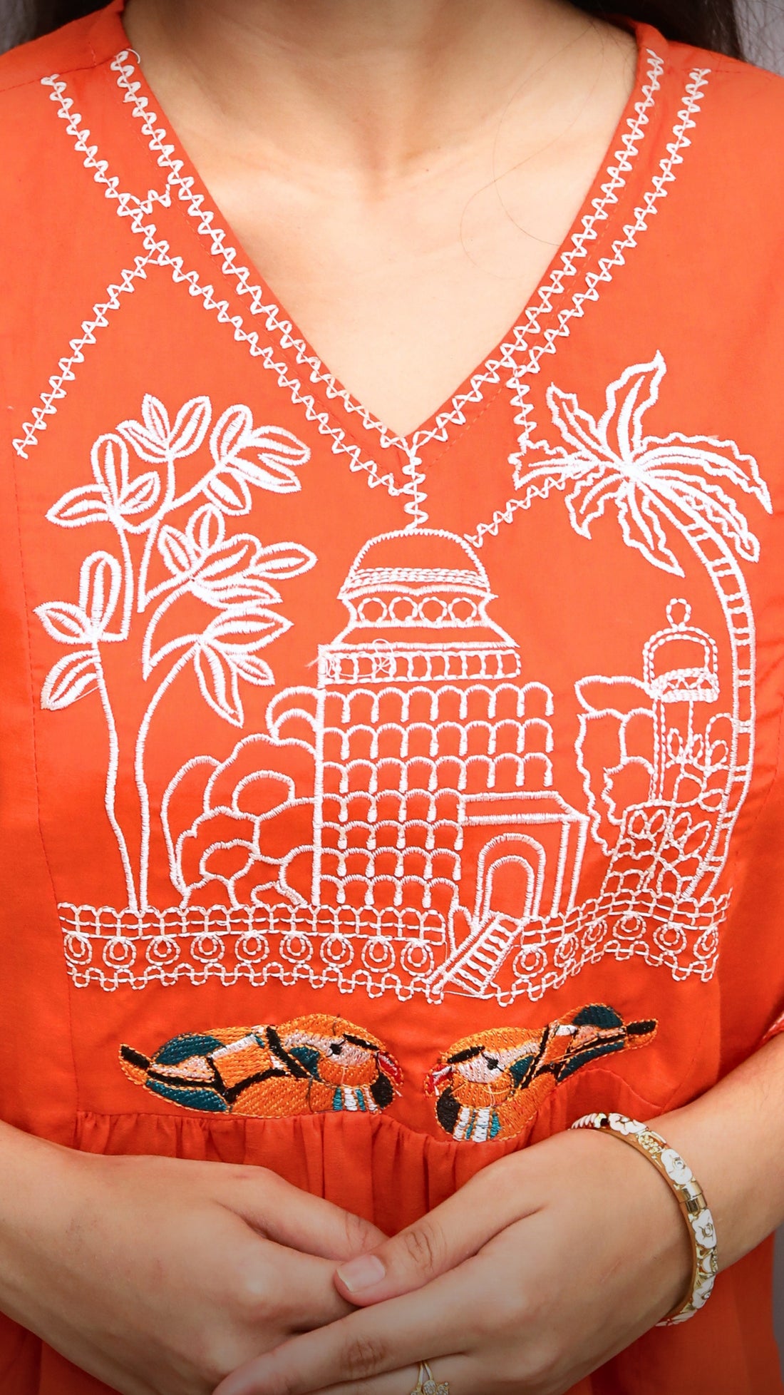 ISHNA Orange  Heritage co-ord set