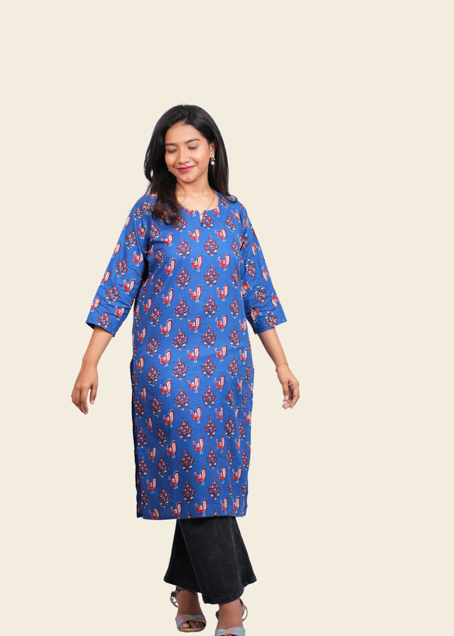 Neelika Indigo Jaipuri Kurti