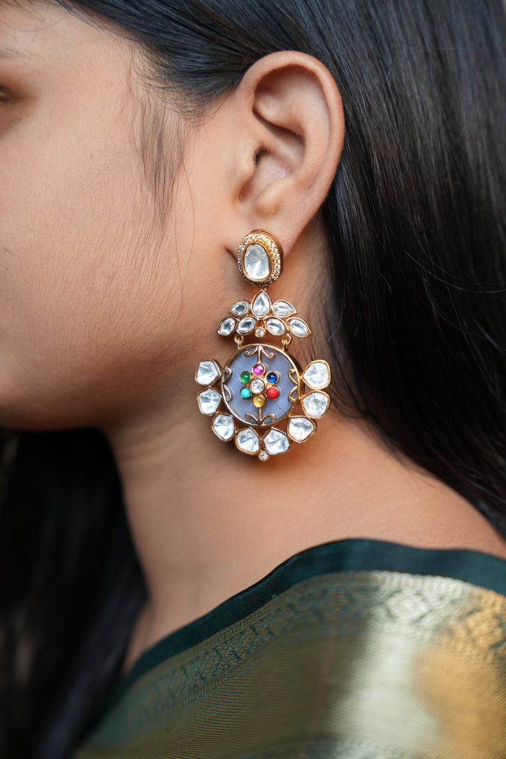 Grand Gemstone Polkis Earrings