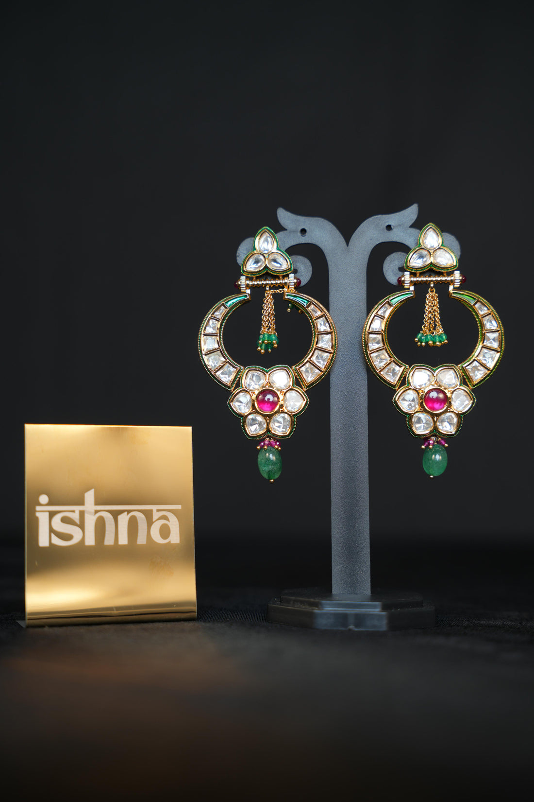 Rajputana Ruby Polki Chandbalis