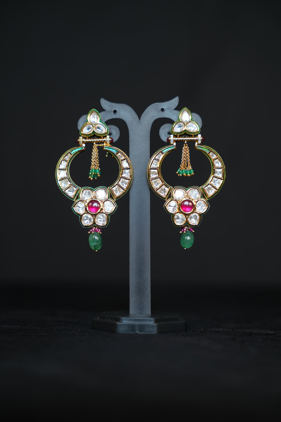 Rajputana Ruby Polki Chandbalis