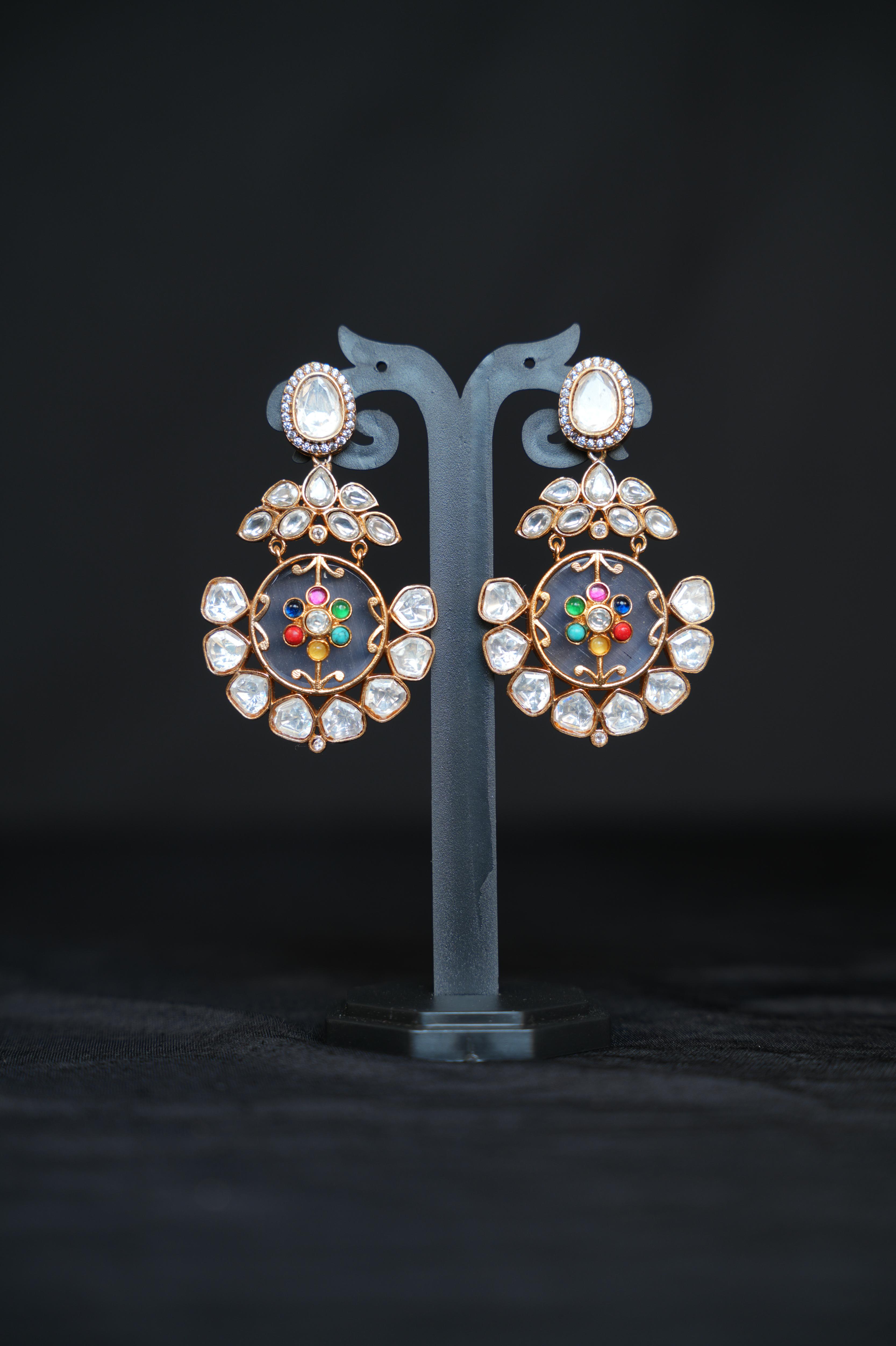 Grand Gemstone Polkis Earrings