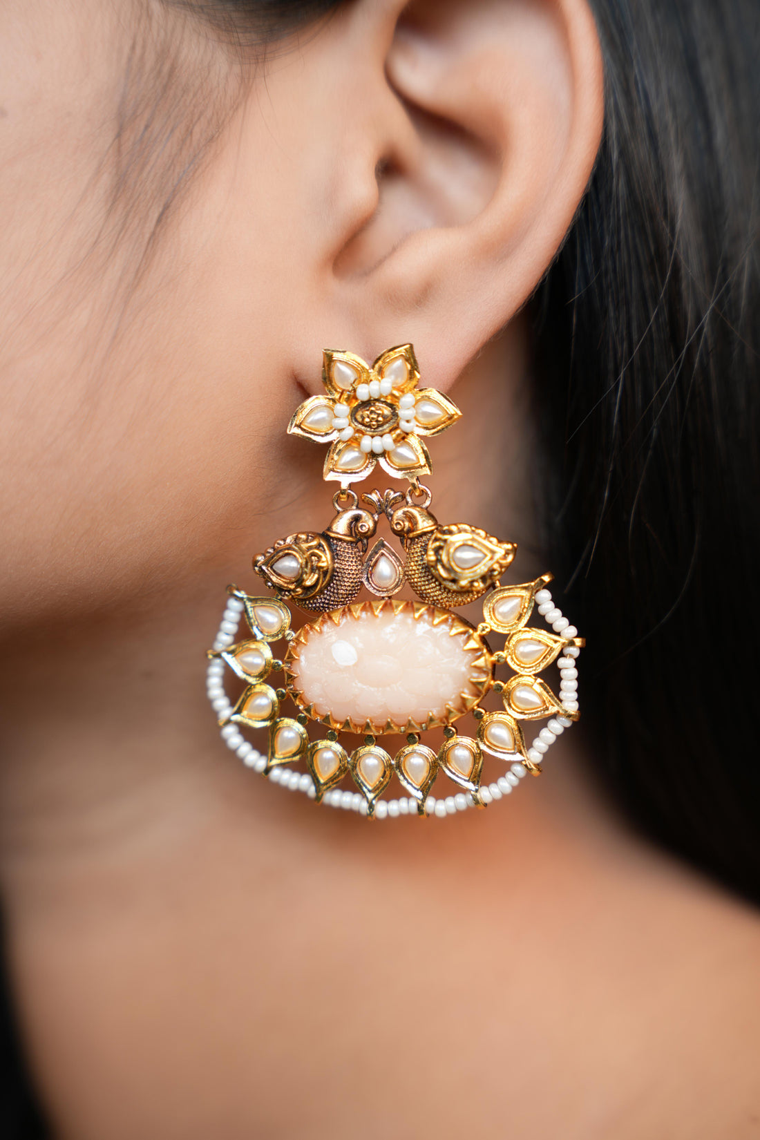 ISHNA Ivory Chandbalis  Earrings