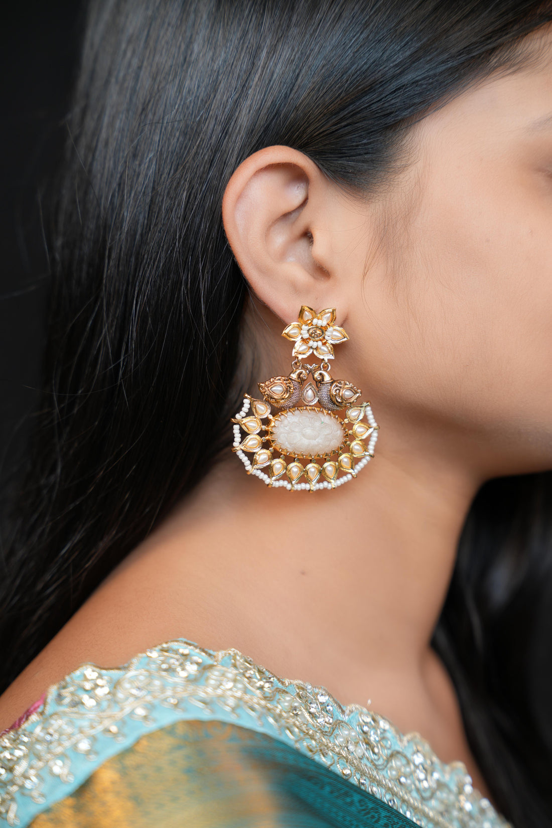 ISHNA Ivory Chandbalis  Earrings