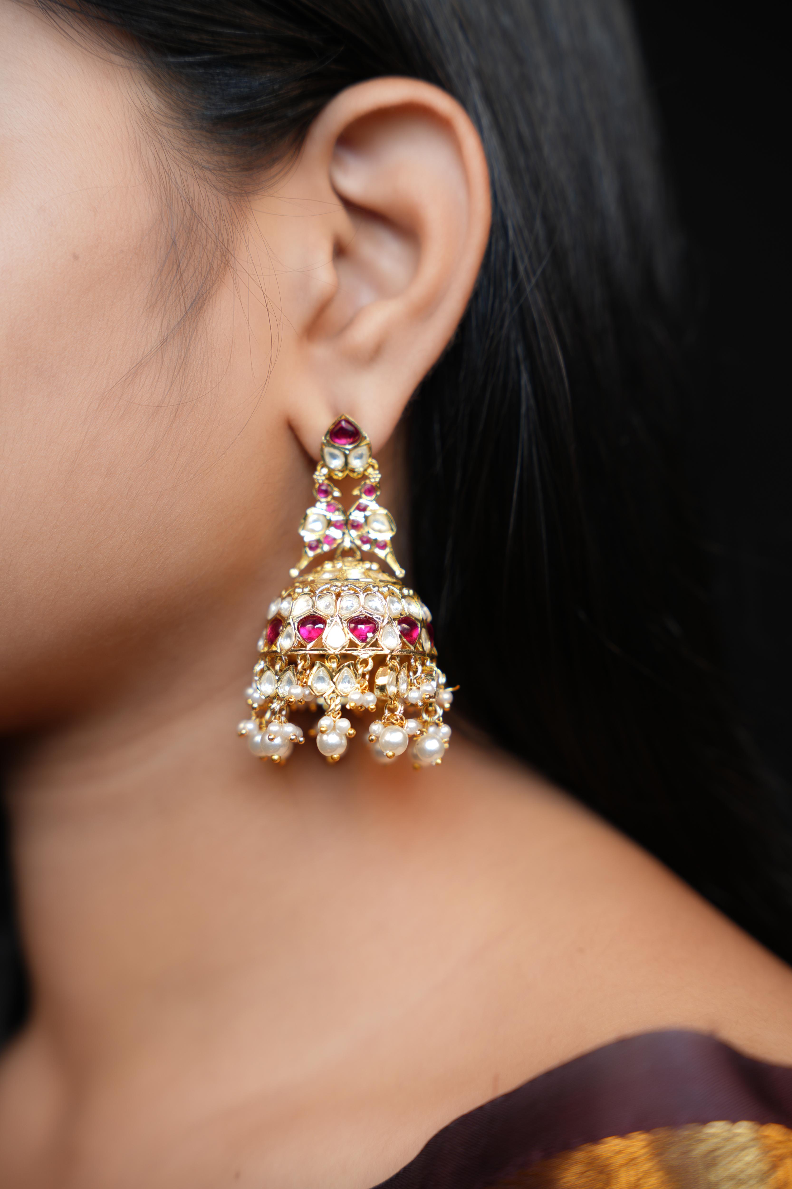Royal Ruby Kundan Jhumkas