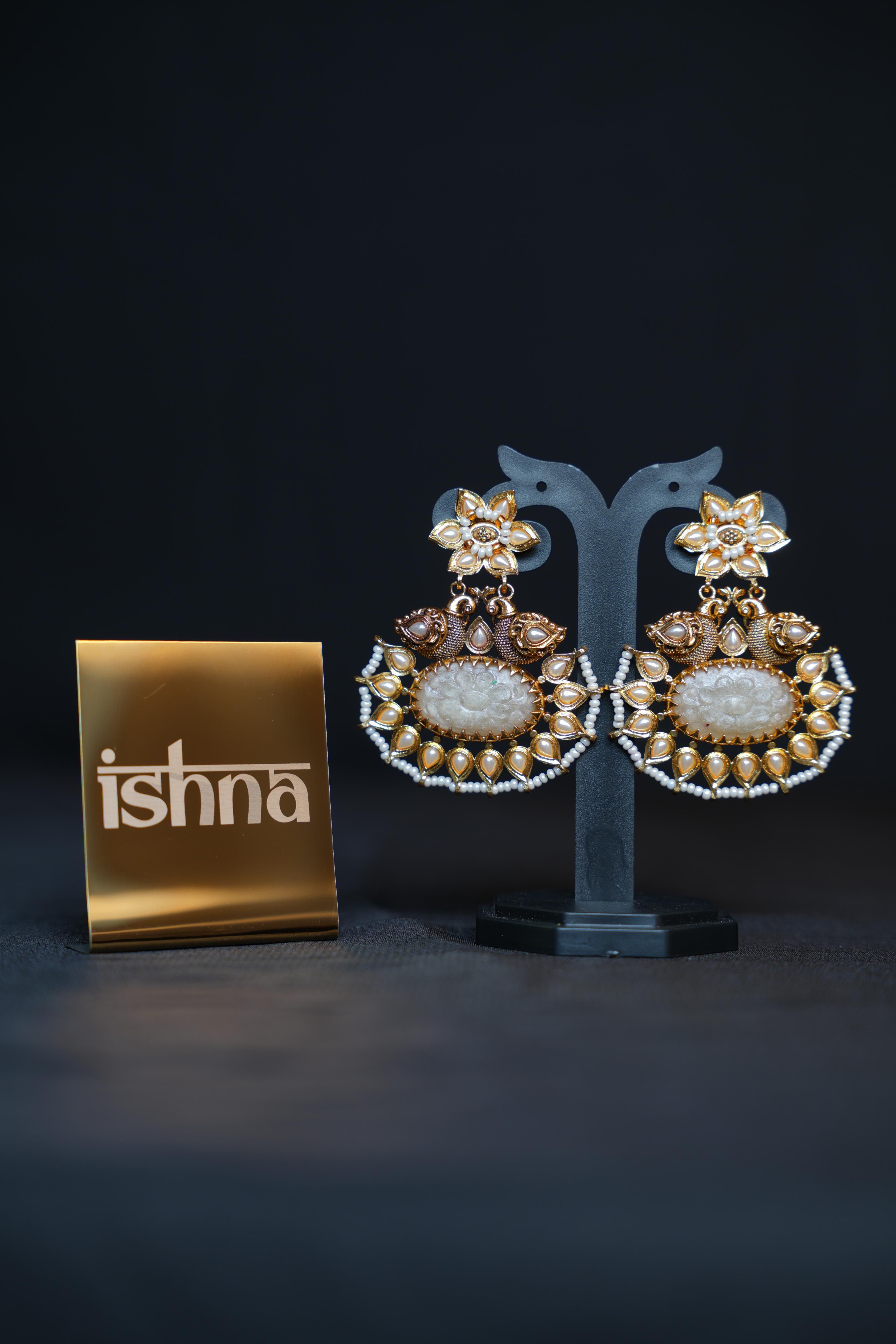 ISHNA Ivory Chandbalis  Earrings