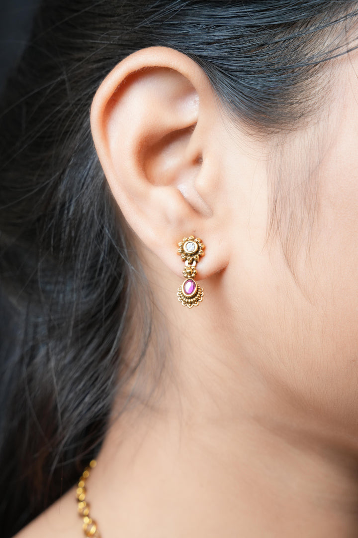 ISHNA Rajeshwari Ruby Temple Necklace Set