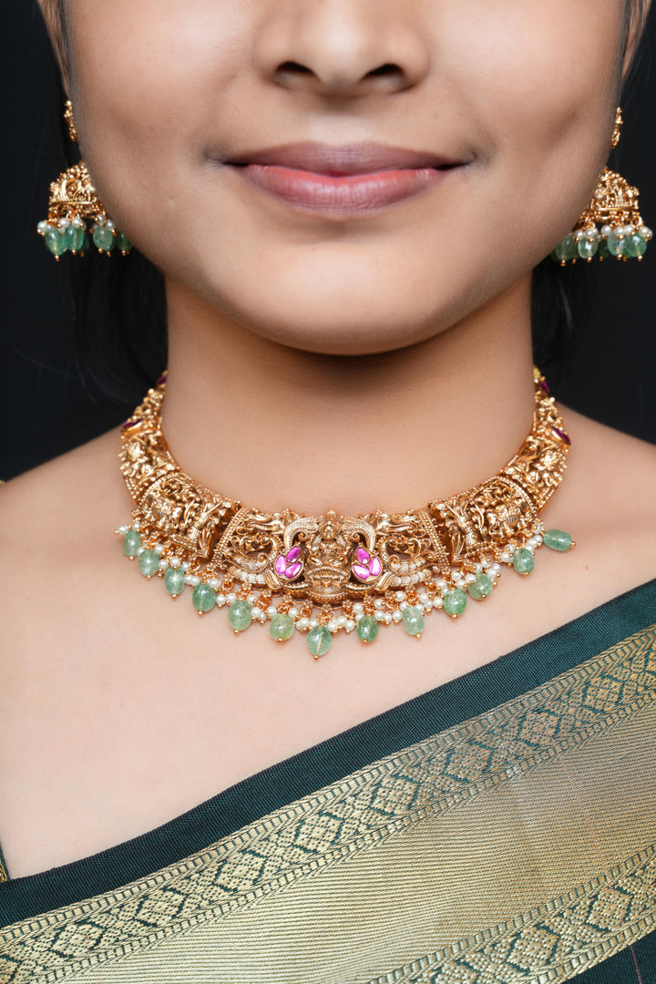 ISHNA Ratnangi Antique Temple Necklace Set