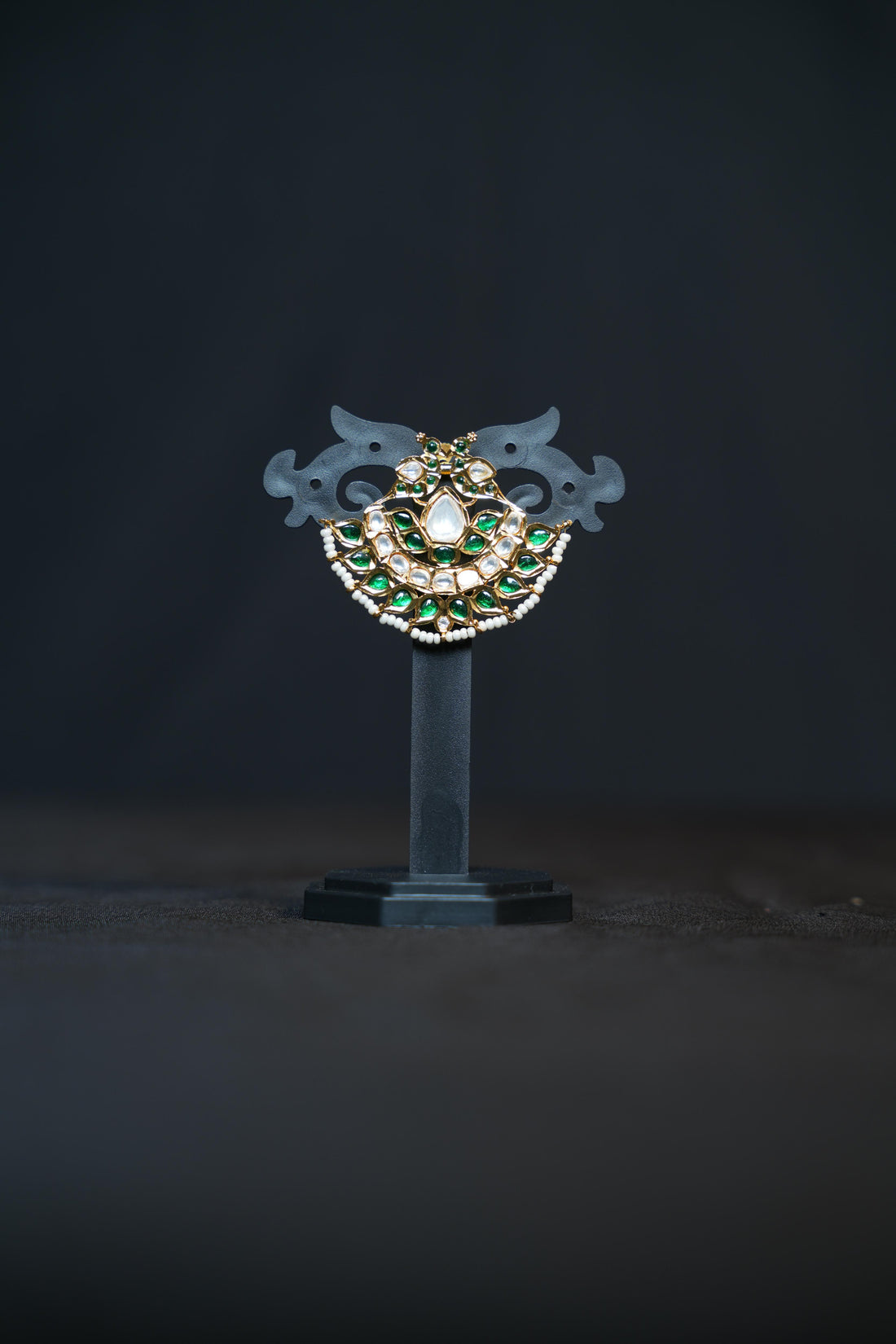 Gulabi Kundan Chandbali Earrings