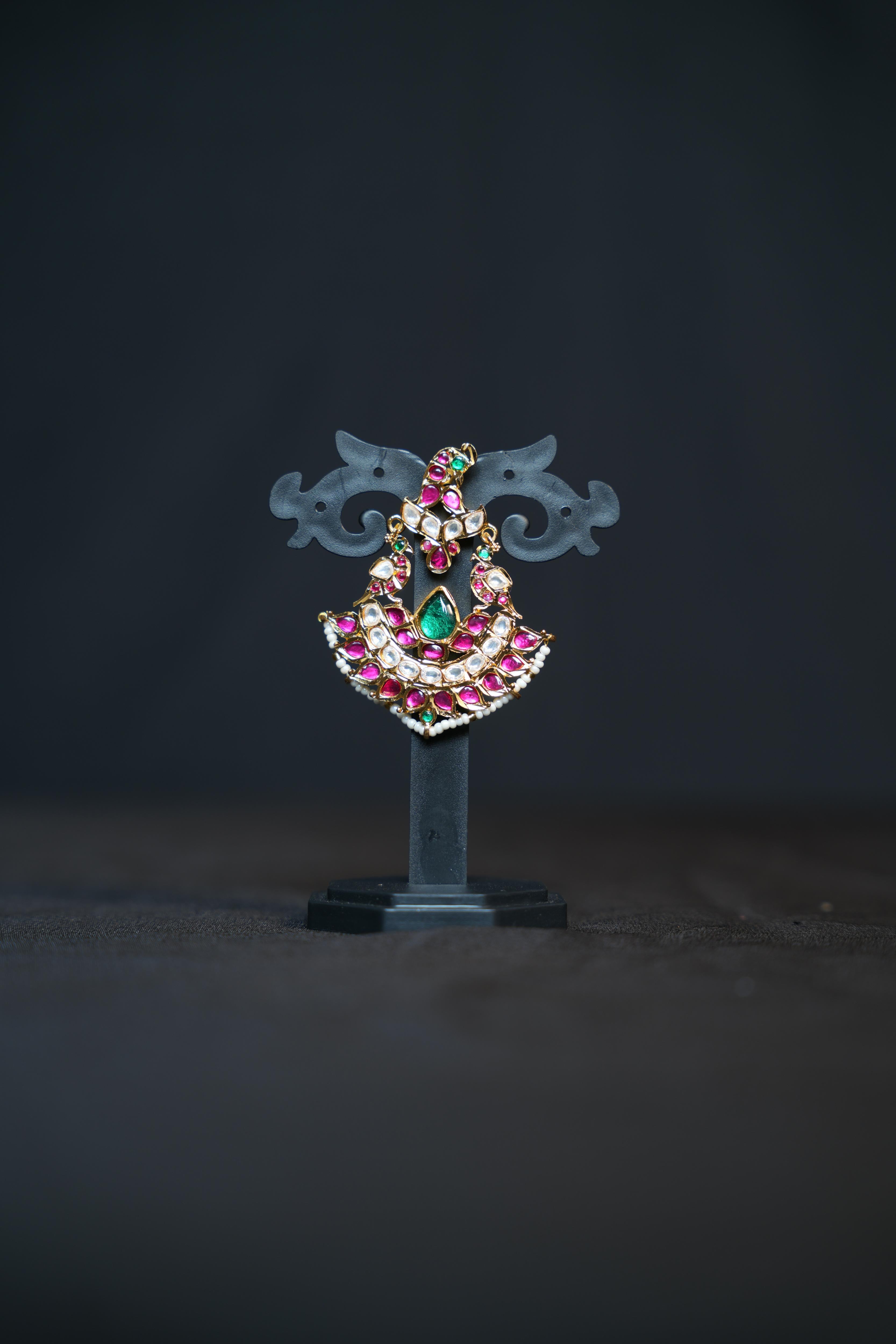 Mughal Kundan Chandbali Earrings