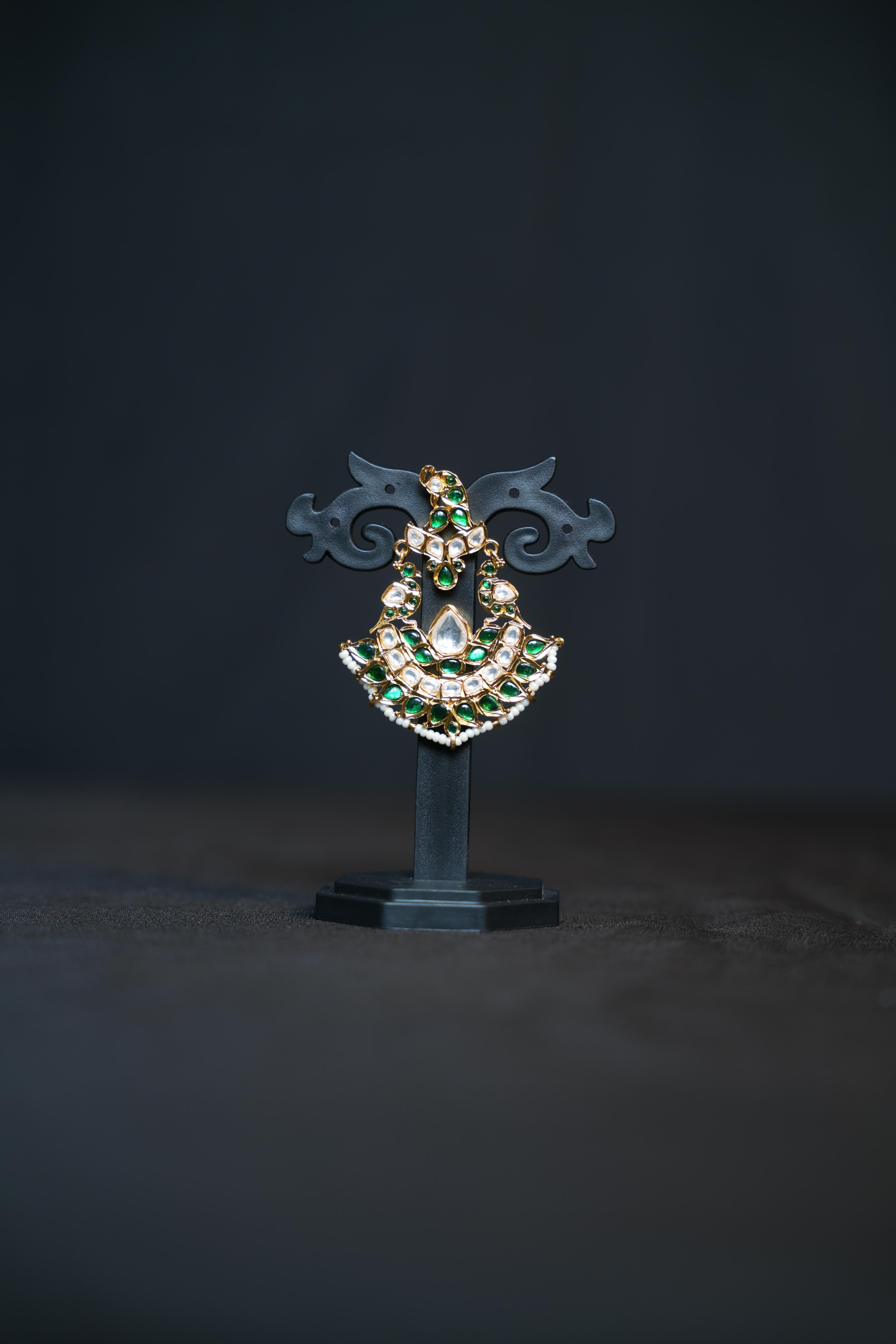 Mughal Kundan Chandbali Earrings