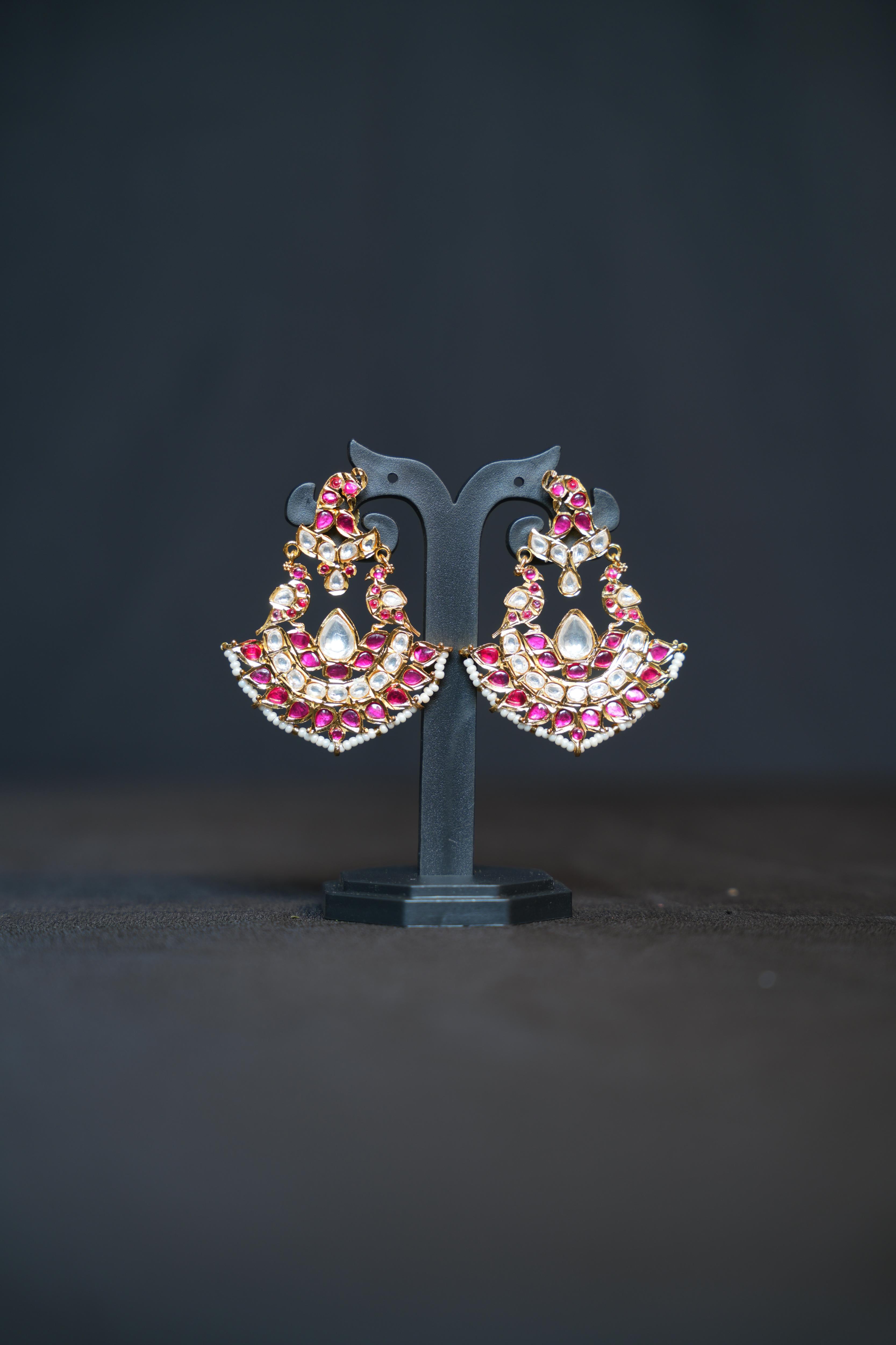 Mughal Kundan Chandbali Earrings