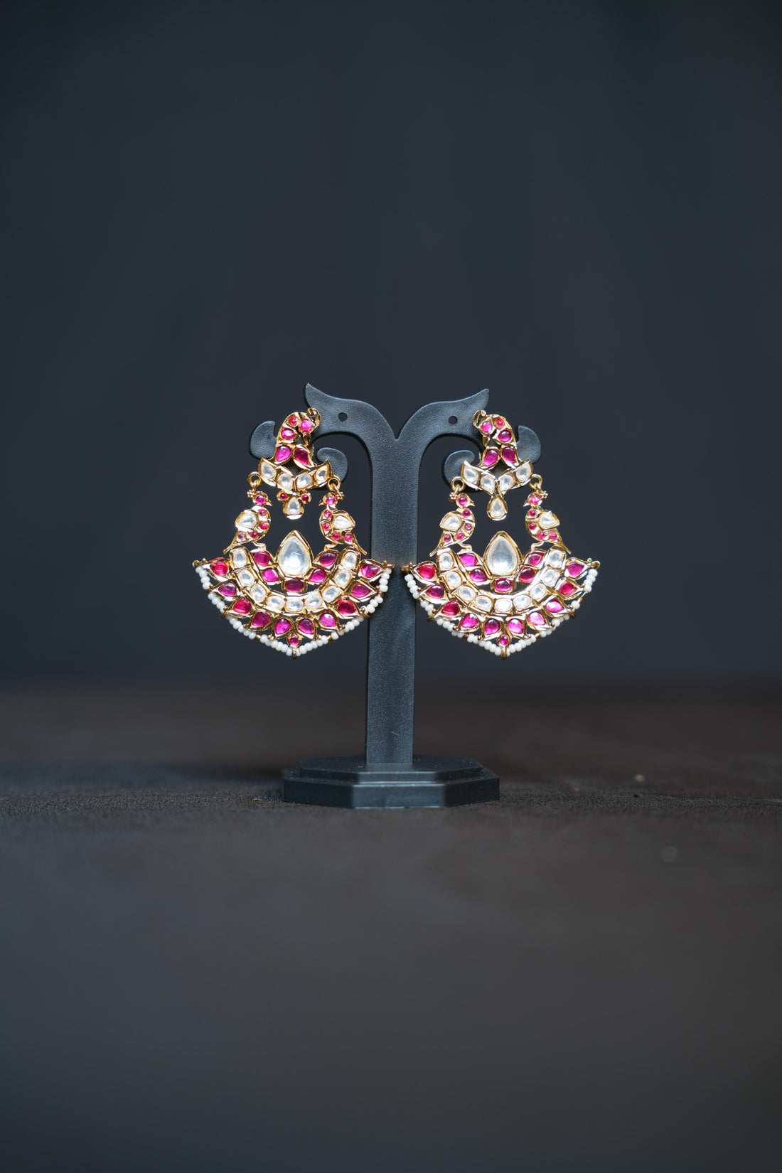 Mughal Kundan Chandbali Earrings