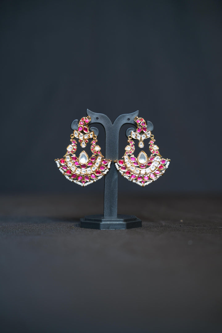 Mughal Kundan Chandbali Earrings