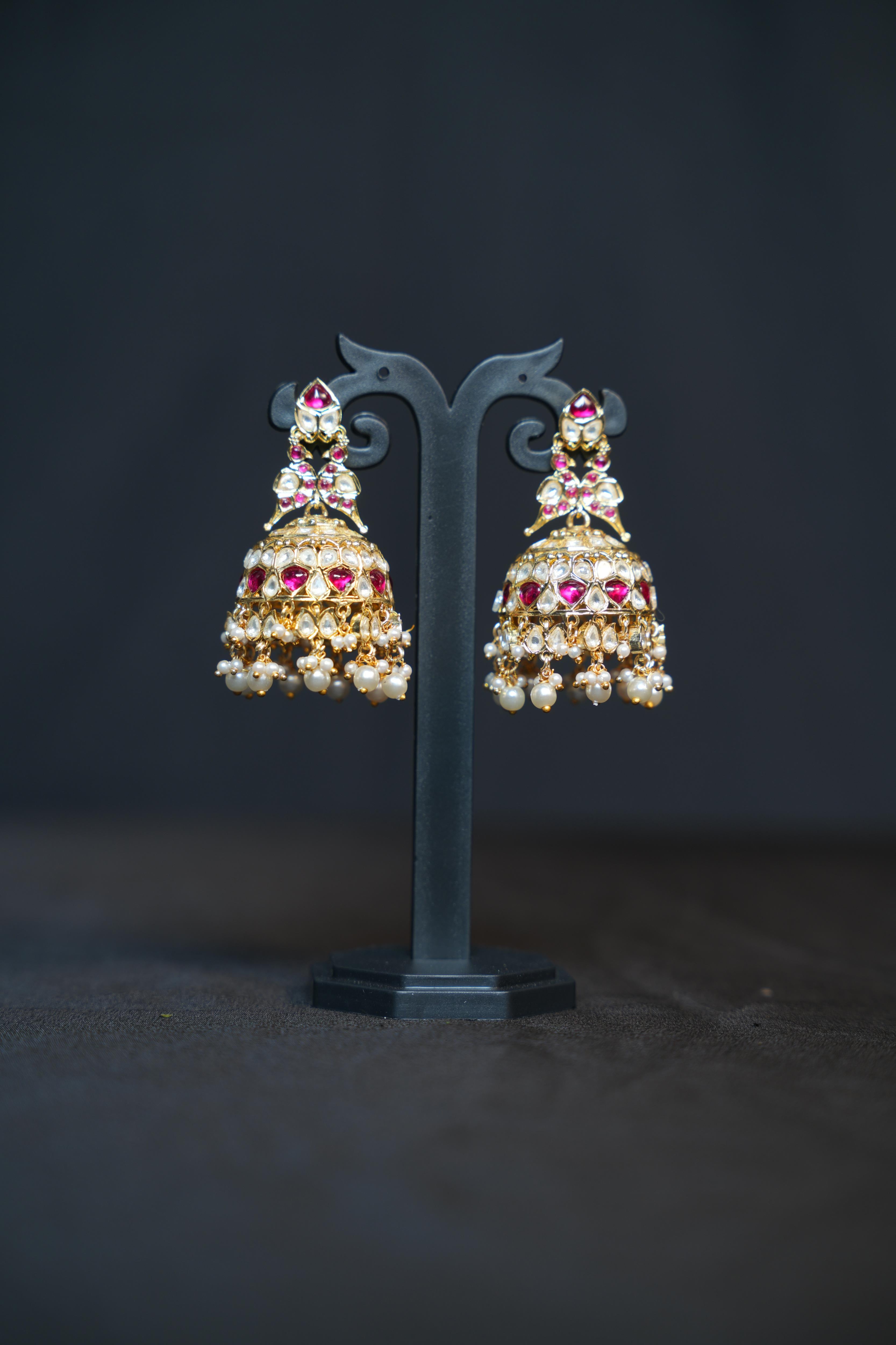 Royal Ruby Kundan Jhumkas