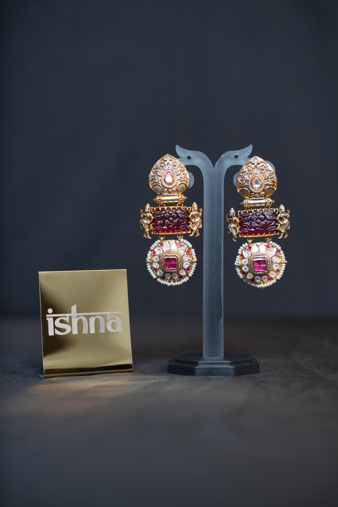 Antique Gold Lakshmi Temple Earrings