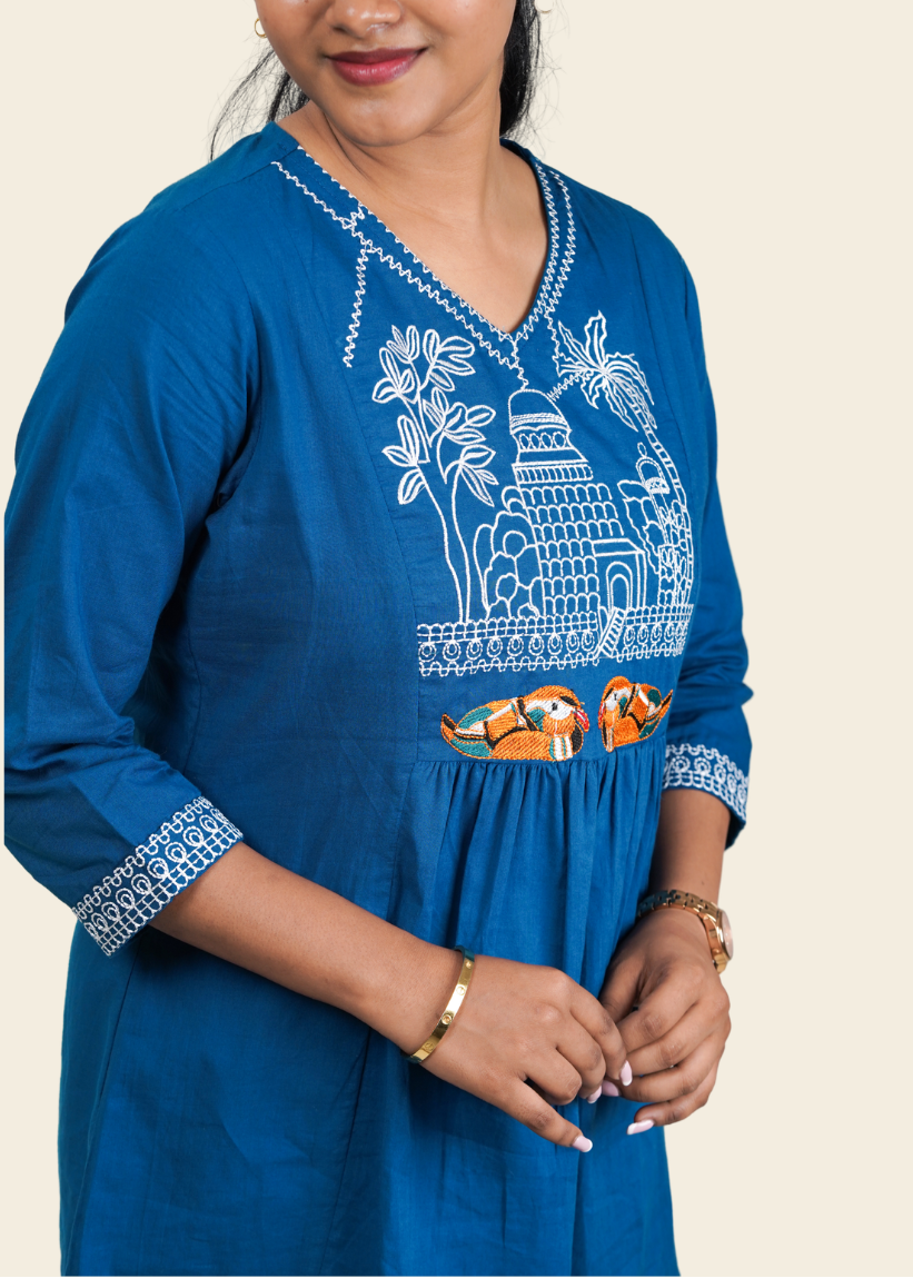 ISHNA Neel Heritage Co-ord Set