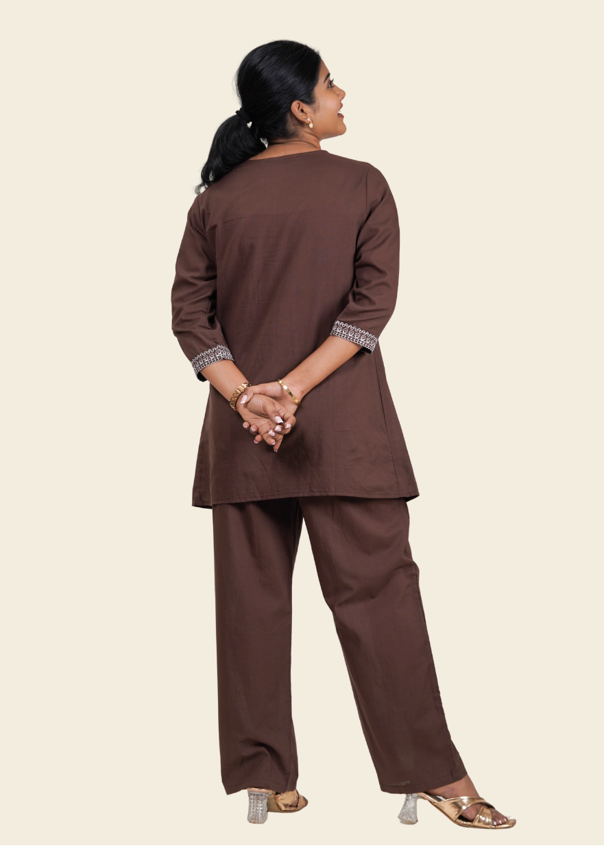 ISHNA Mocha Heritage co-ord set