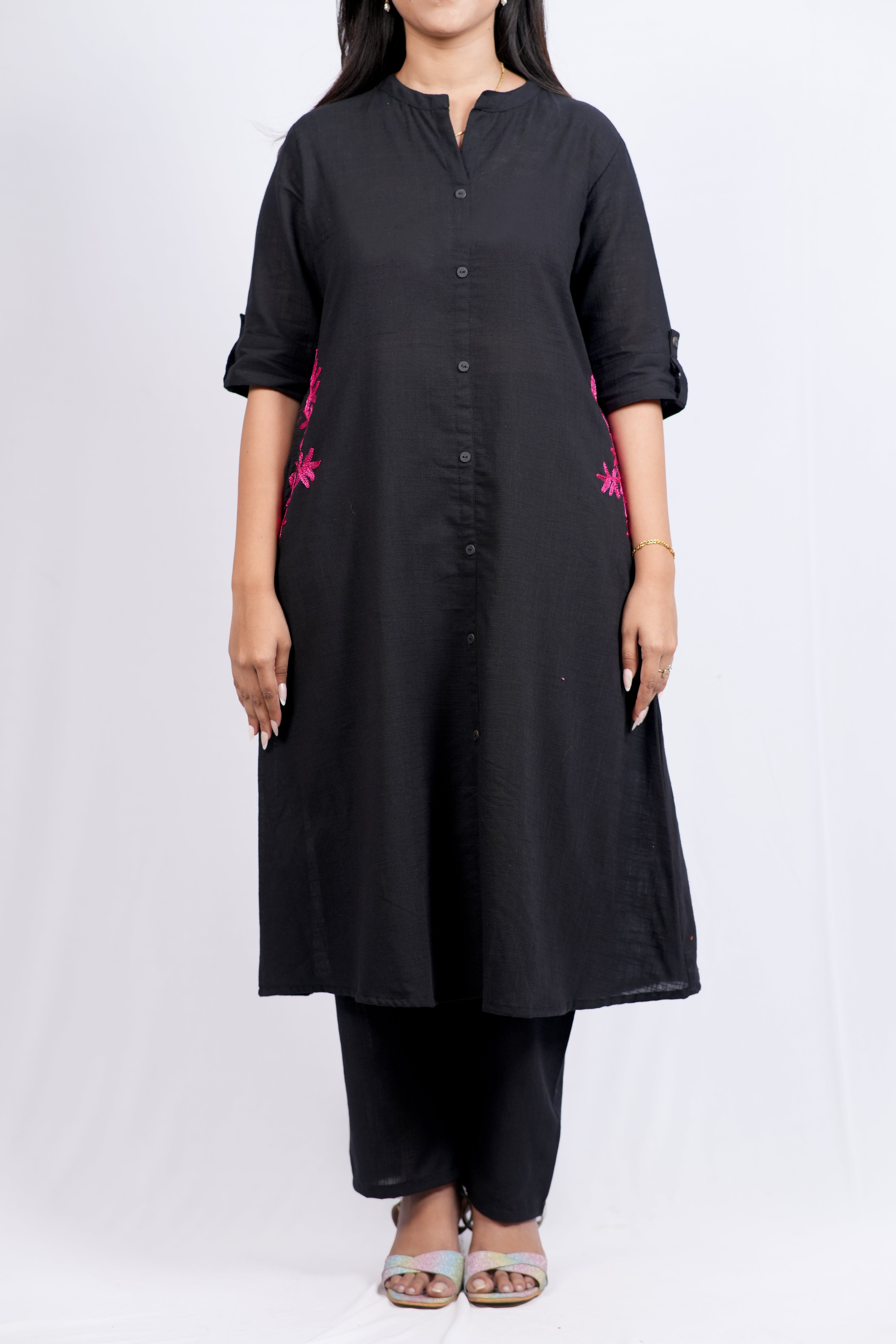 ISHNA Black with Embroidery  Co-ord Set