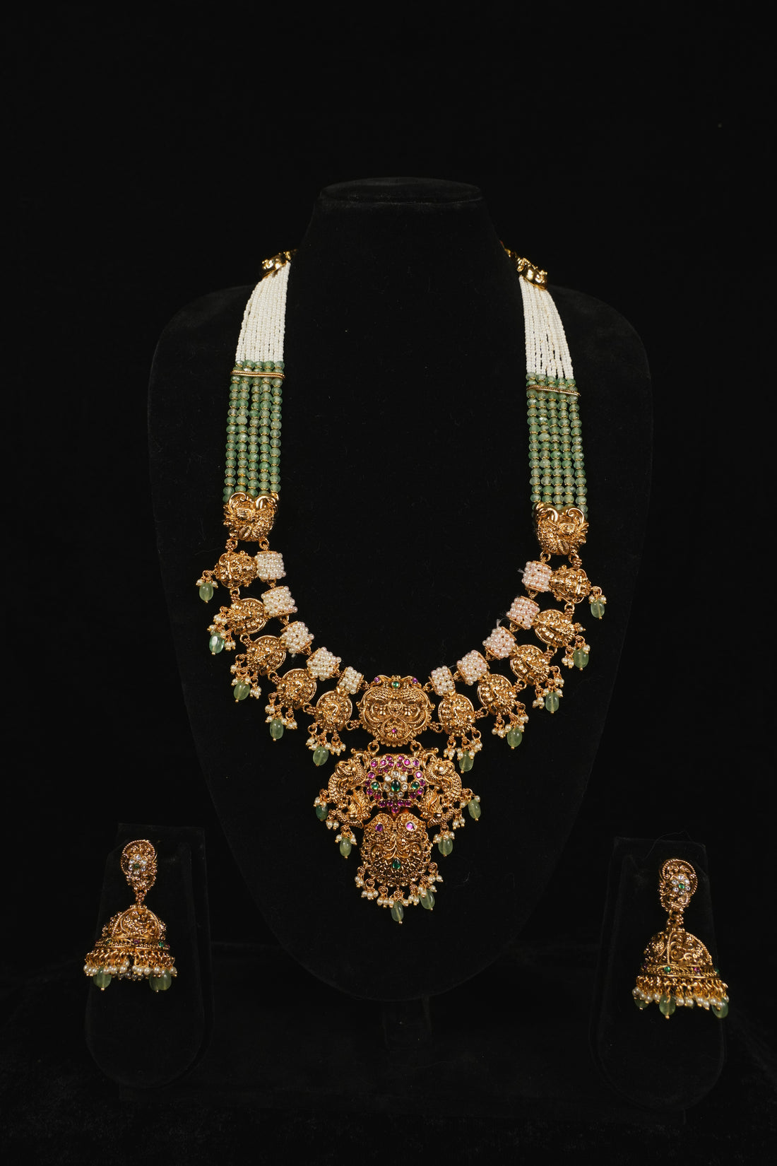 Royal Empress Golden Pearl  Haaram Set