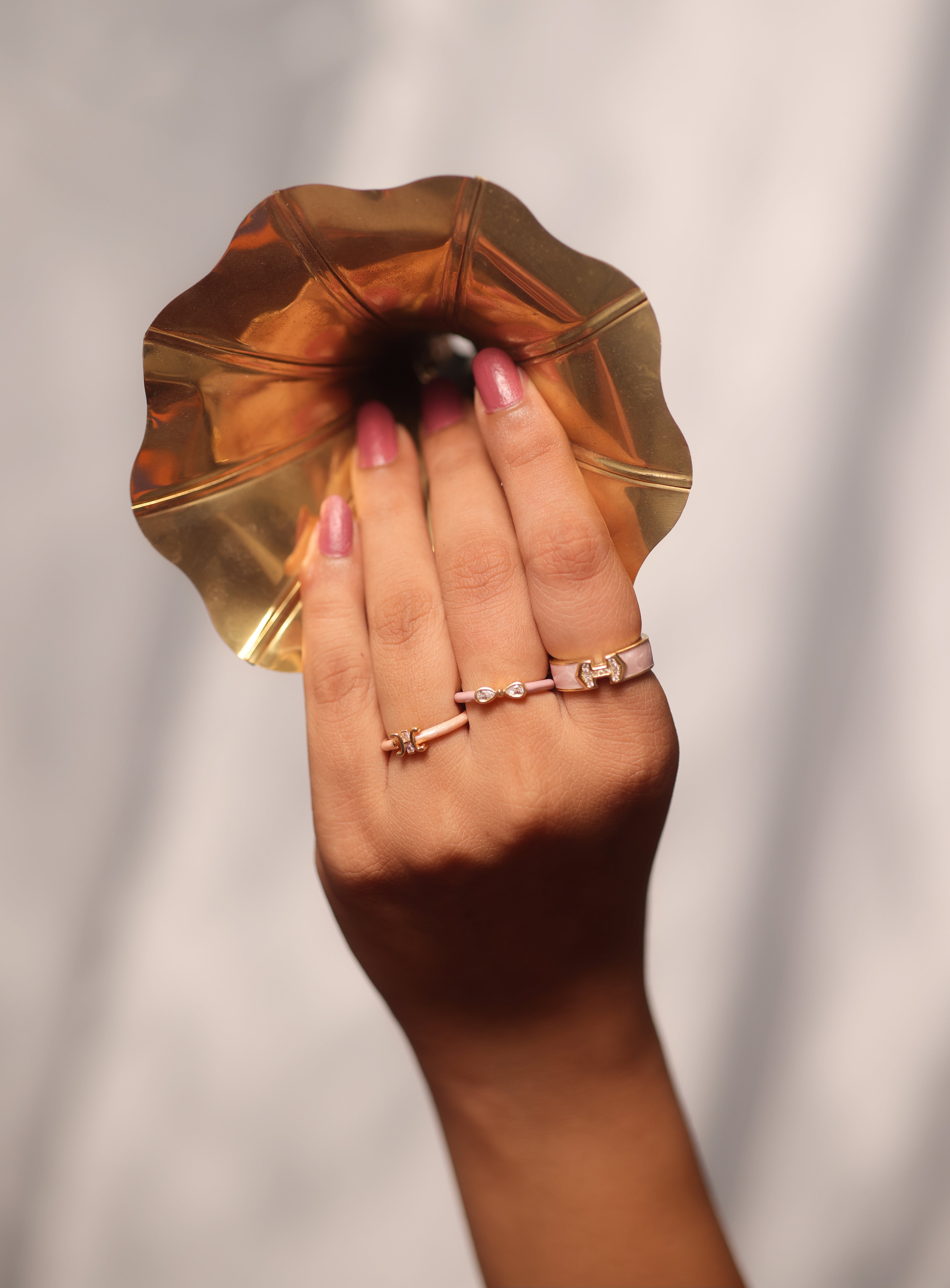 Ishna pen Line Accent Rings