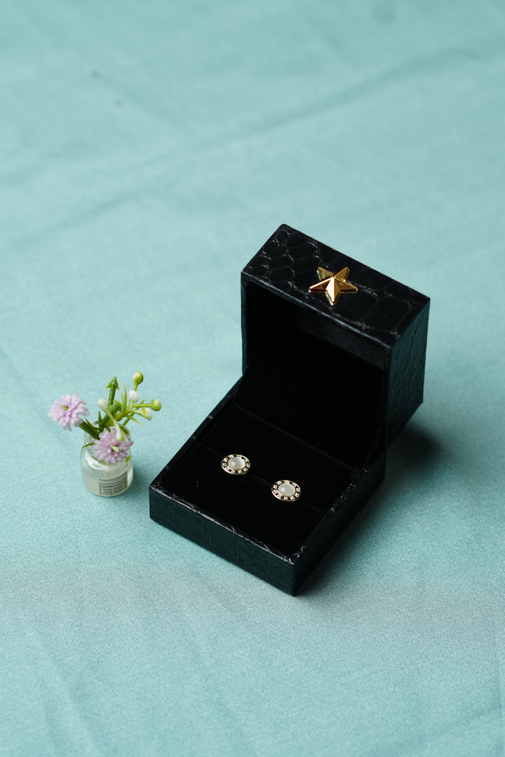 92.5 Silver Ishna Ivory Halo Studs