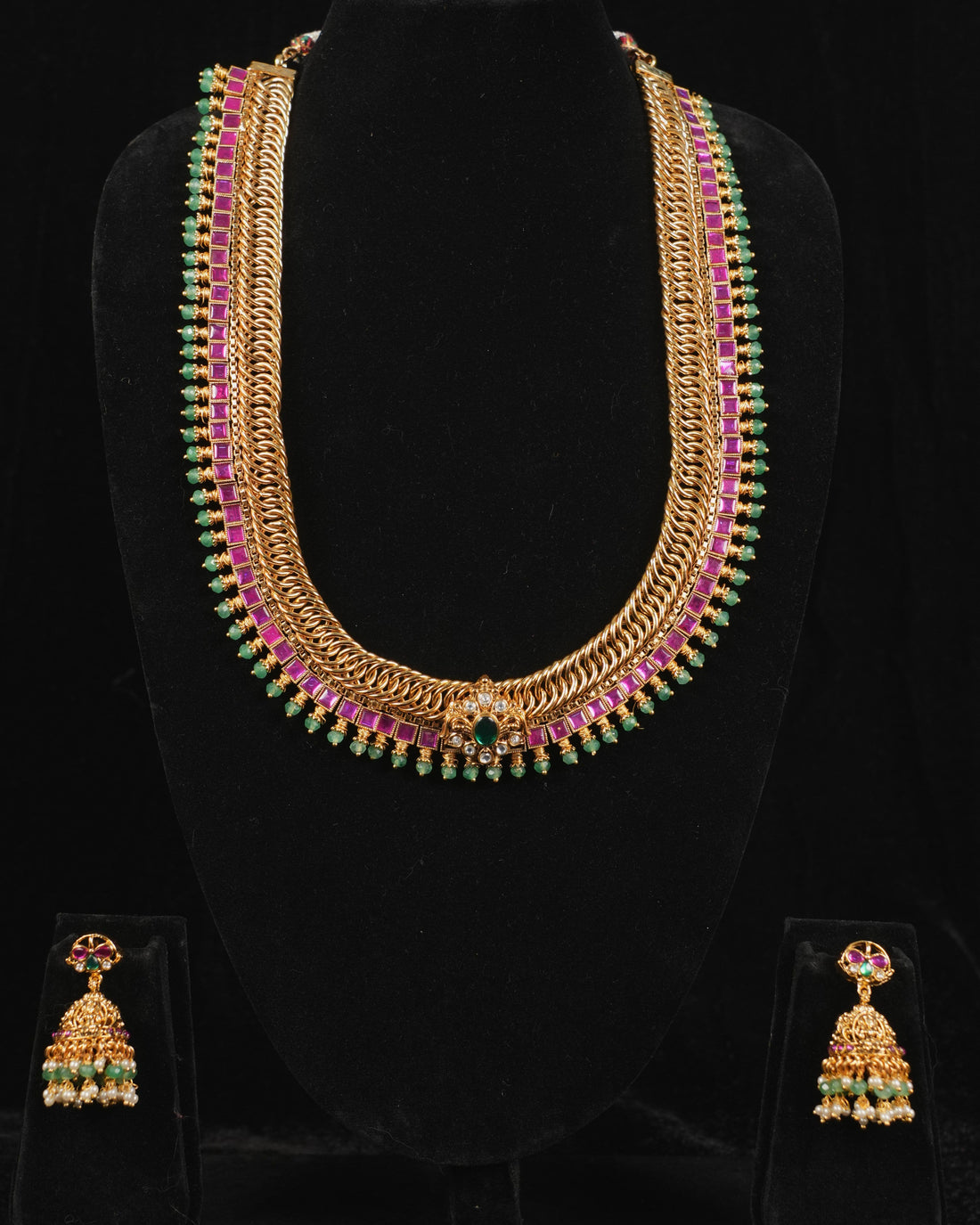 Ruby Jalebi swirl Long Haram Set
