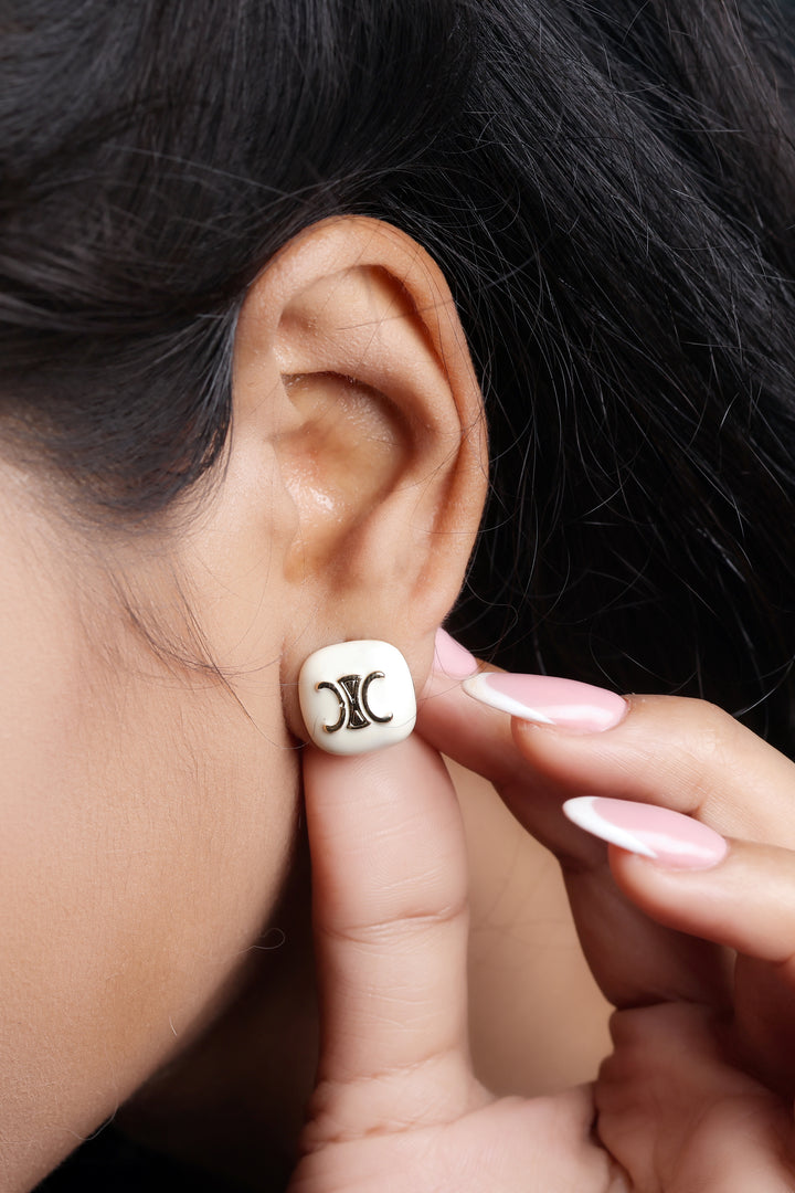 Monogram Cushion Earring