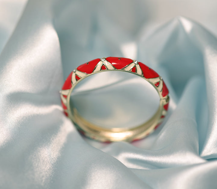 ISHNA Crimson Crest Enamel Bracelet