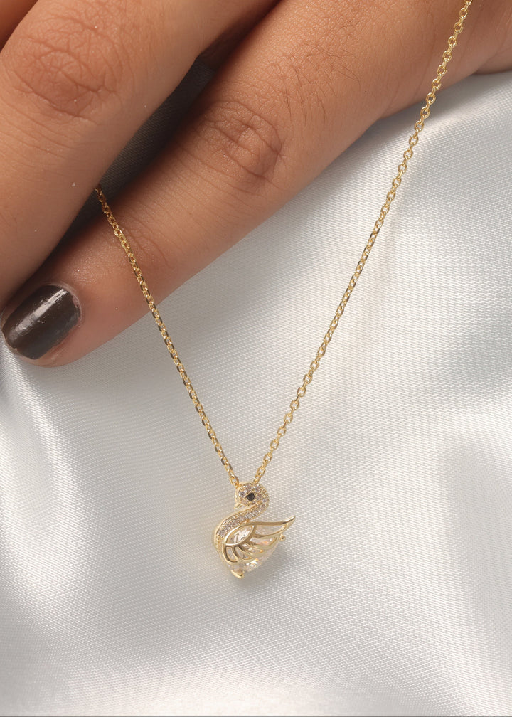 92.5 Silver Ishna Swan Pendant Chain