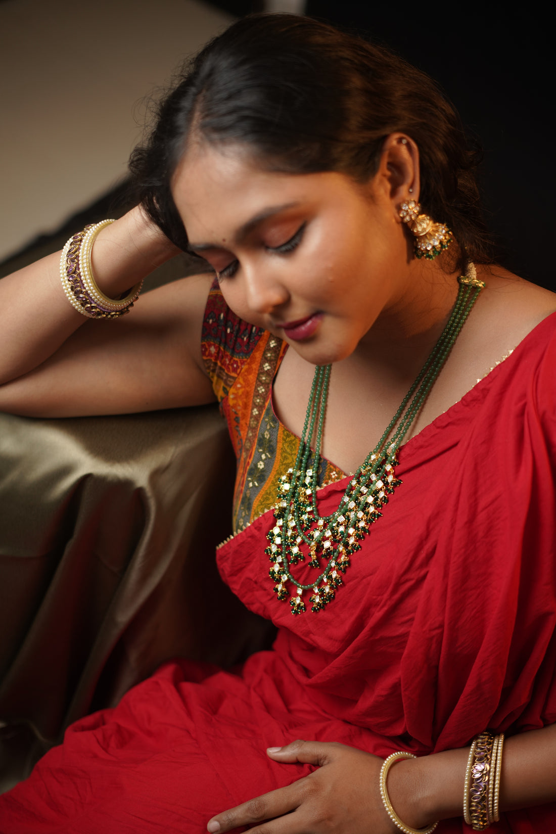 Emerald Radiance Kundan HAARAM