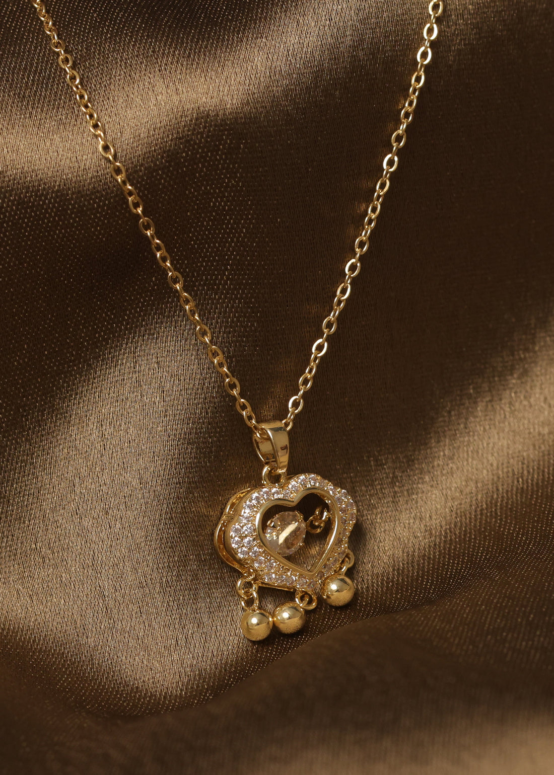 92.5 Silver Ishna Golden Heart Chain