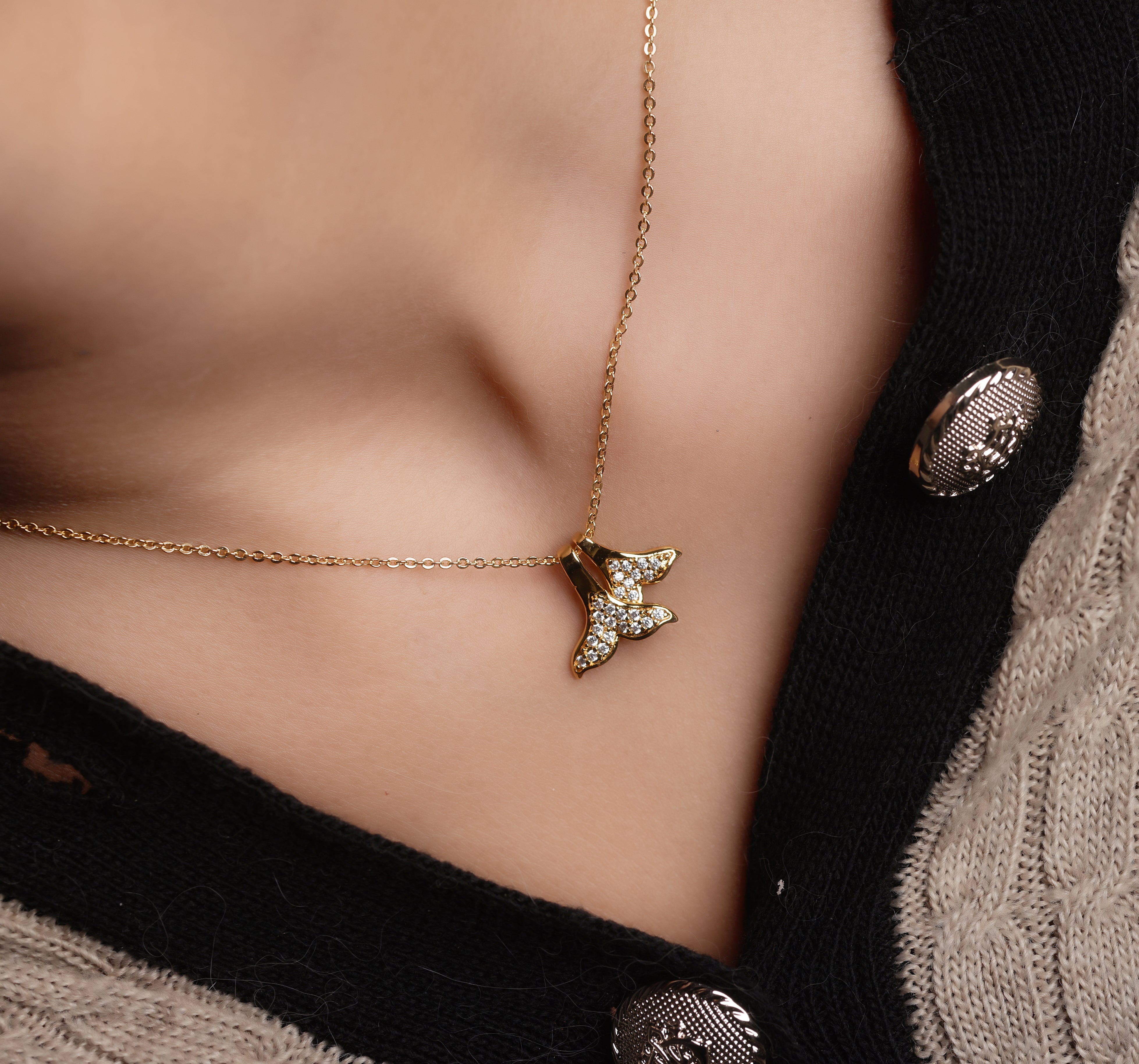 92.5 Silver Ishna Crystal Dove Chain