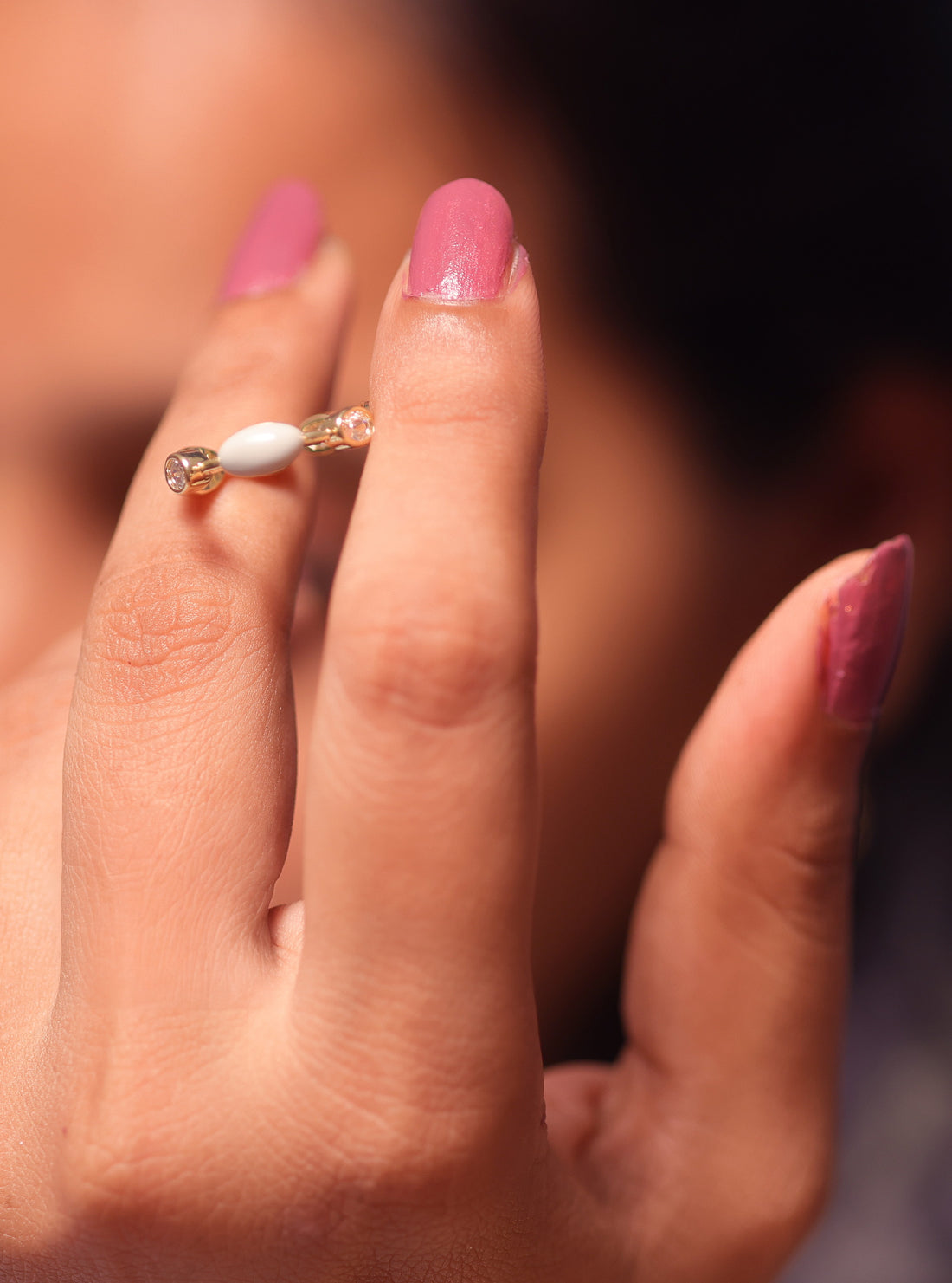 Ishna Crystal Cylinder Ring