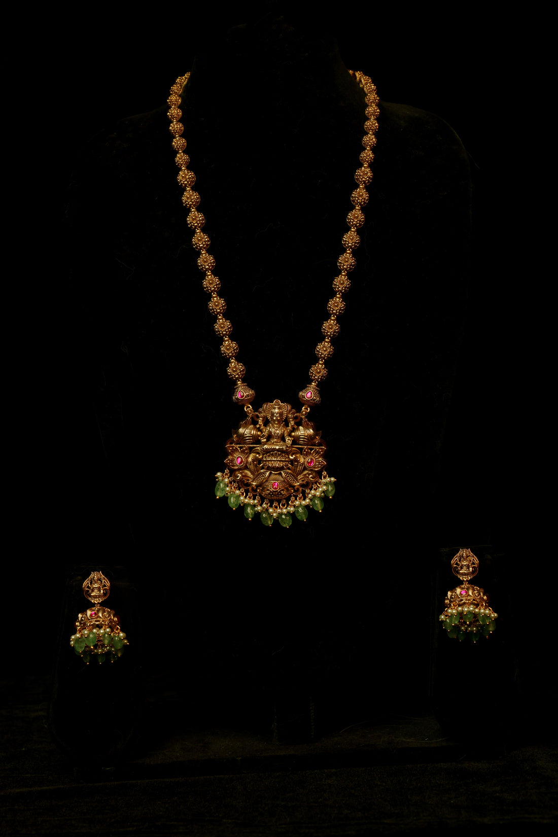 Emerald Grace Lakshmi Antique Haaram Set