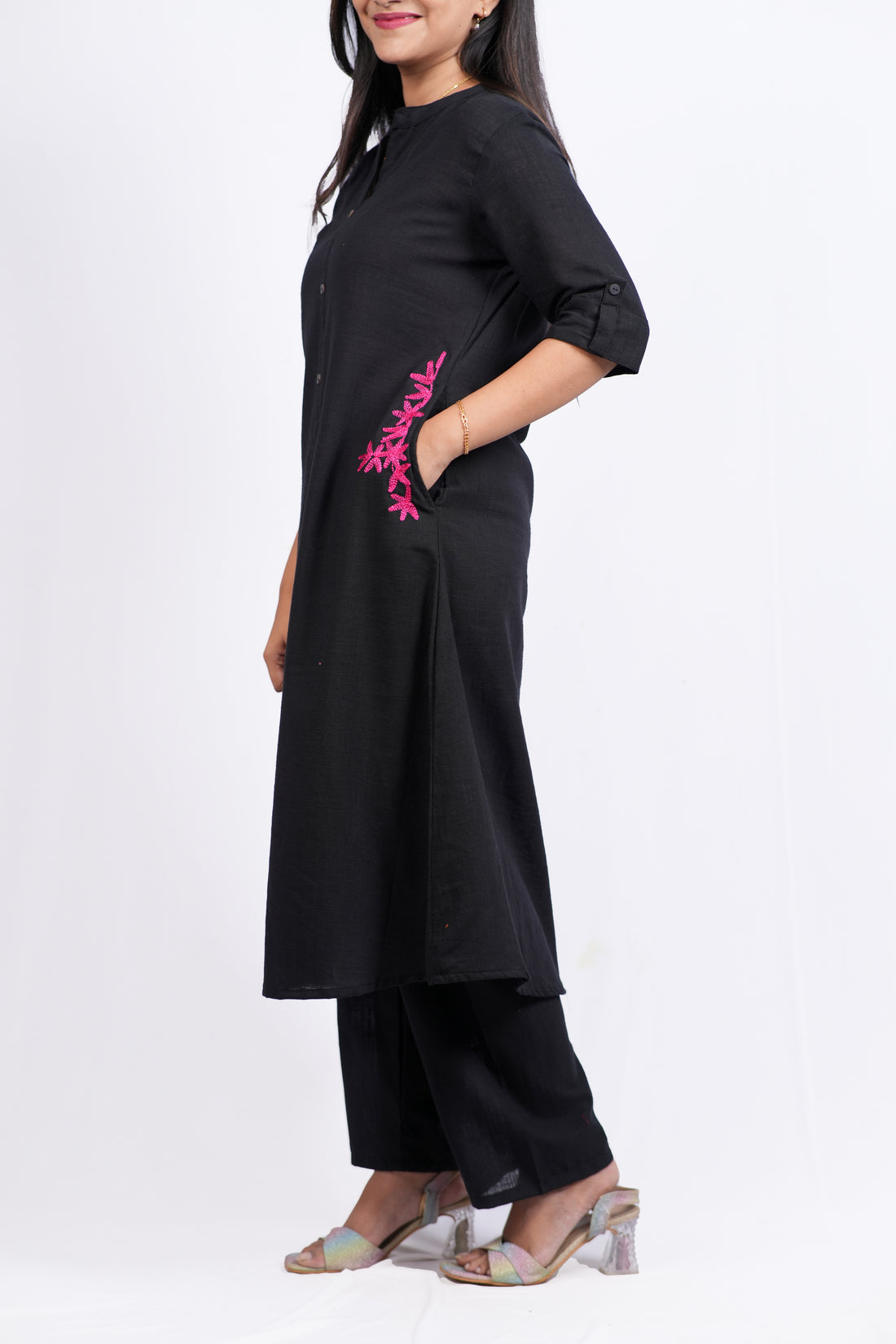 ISHNA Black with Embroidery  Co-ord Set