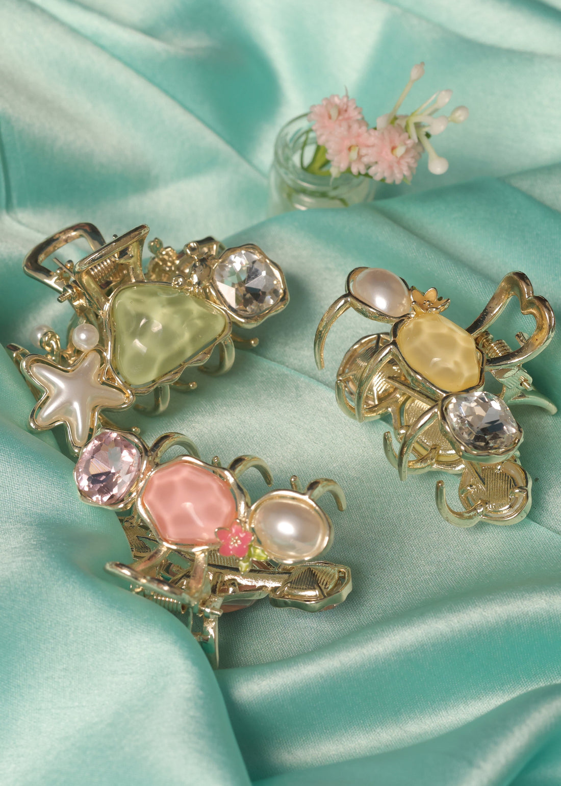 Pastel Gem & Pearl Hair clutches