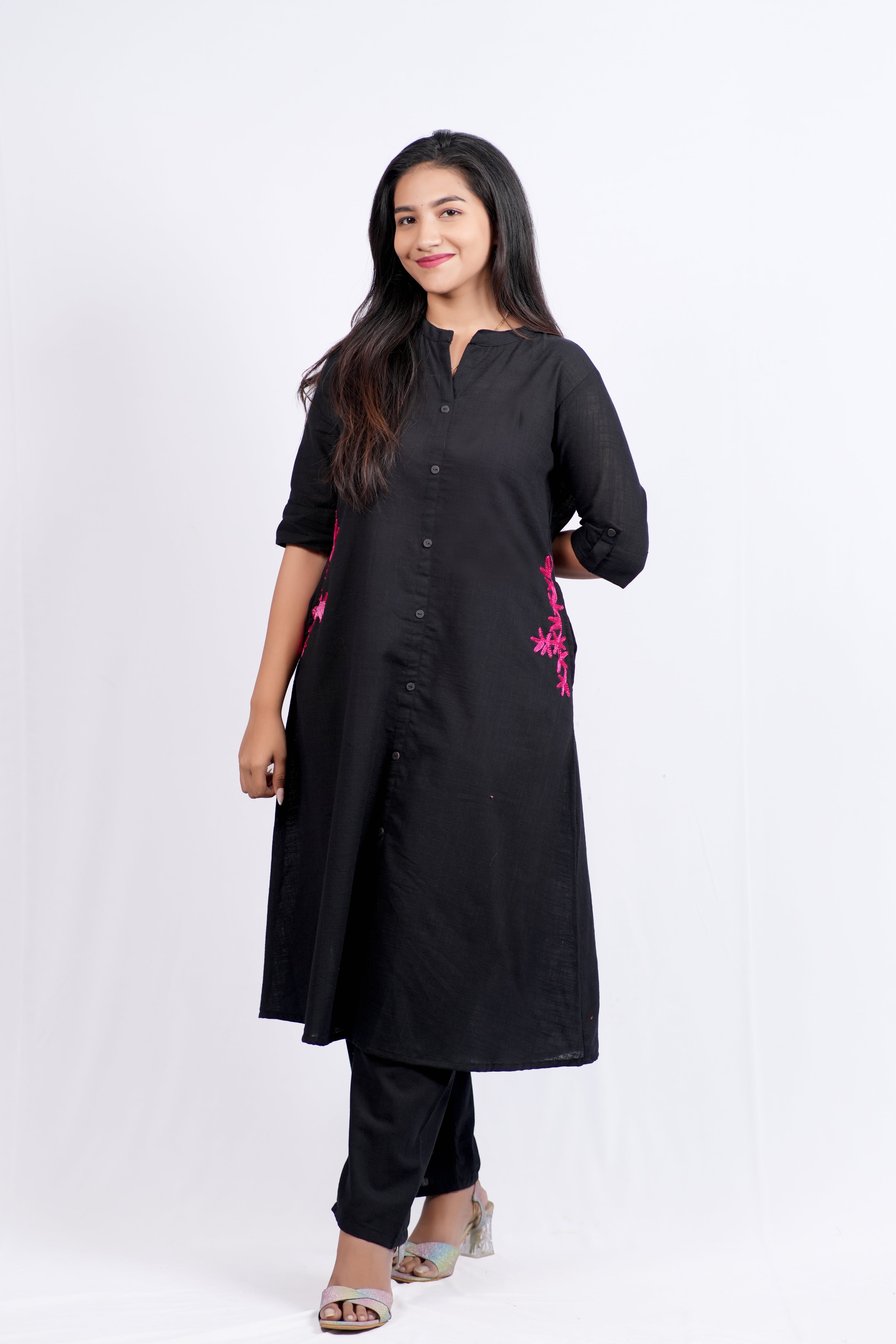 ISHNA Black with Embroidery  Co-ord Set