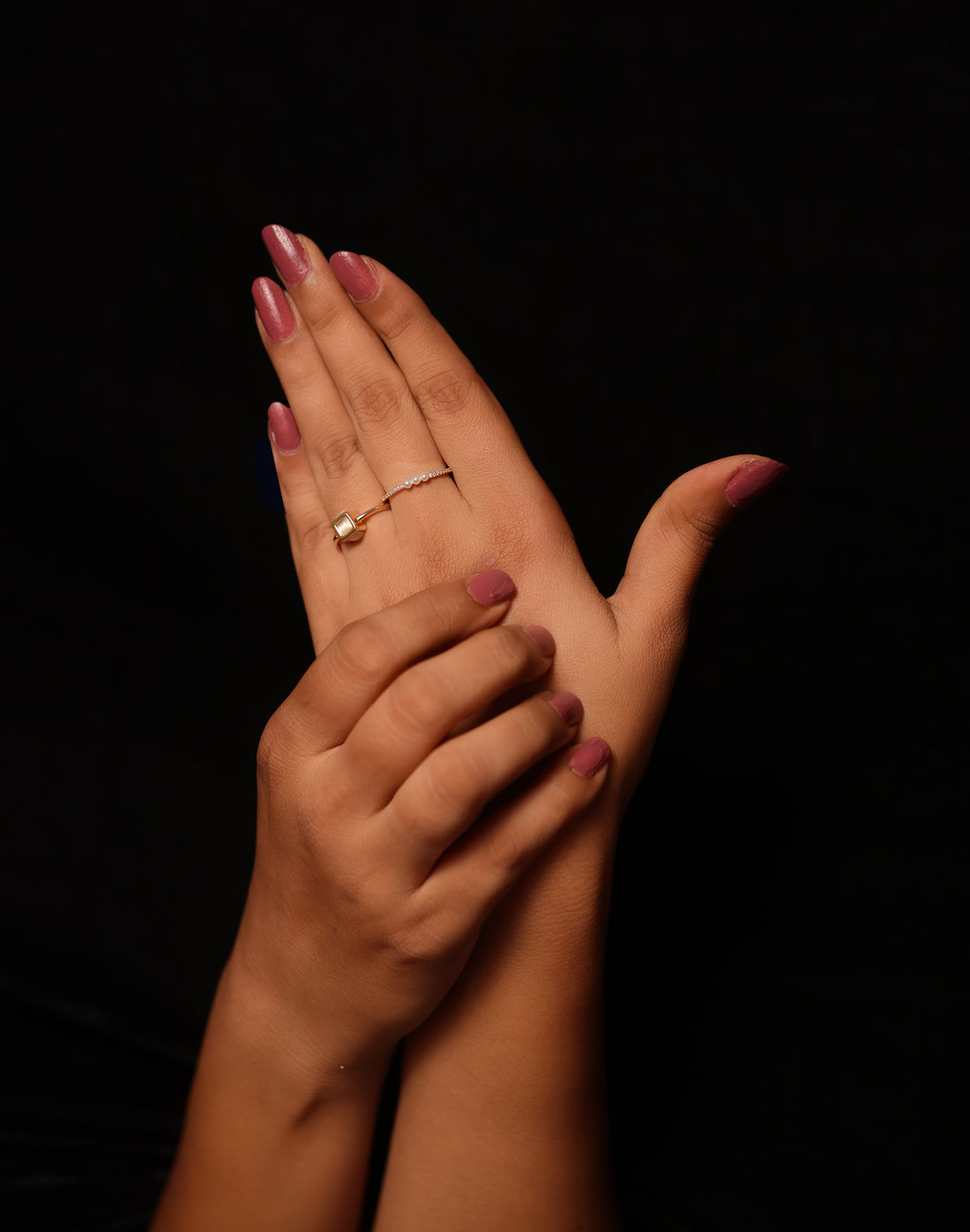 Ishna Square And Scallop Rings