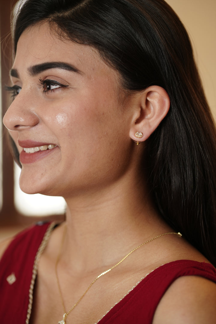 92.5 Sliver Ishna Classic Crystal Studs